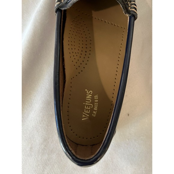 Weejuns G.H. Bass & Co.  Navy Blue Patent Leather Slip Of Flat Loafer Women’s‎ 6 - Picture 11 of 11